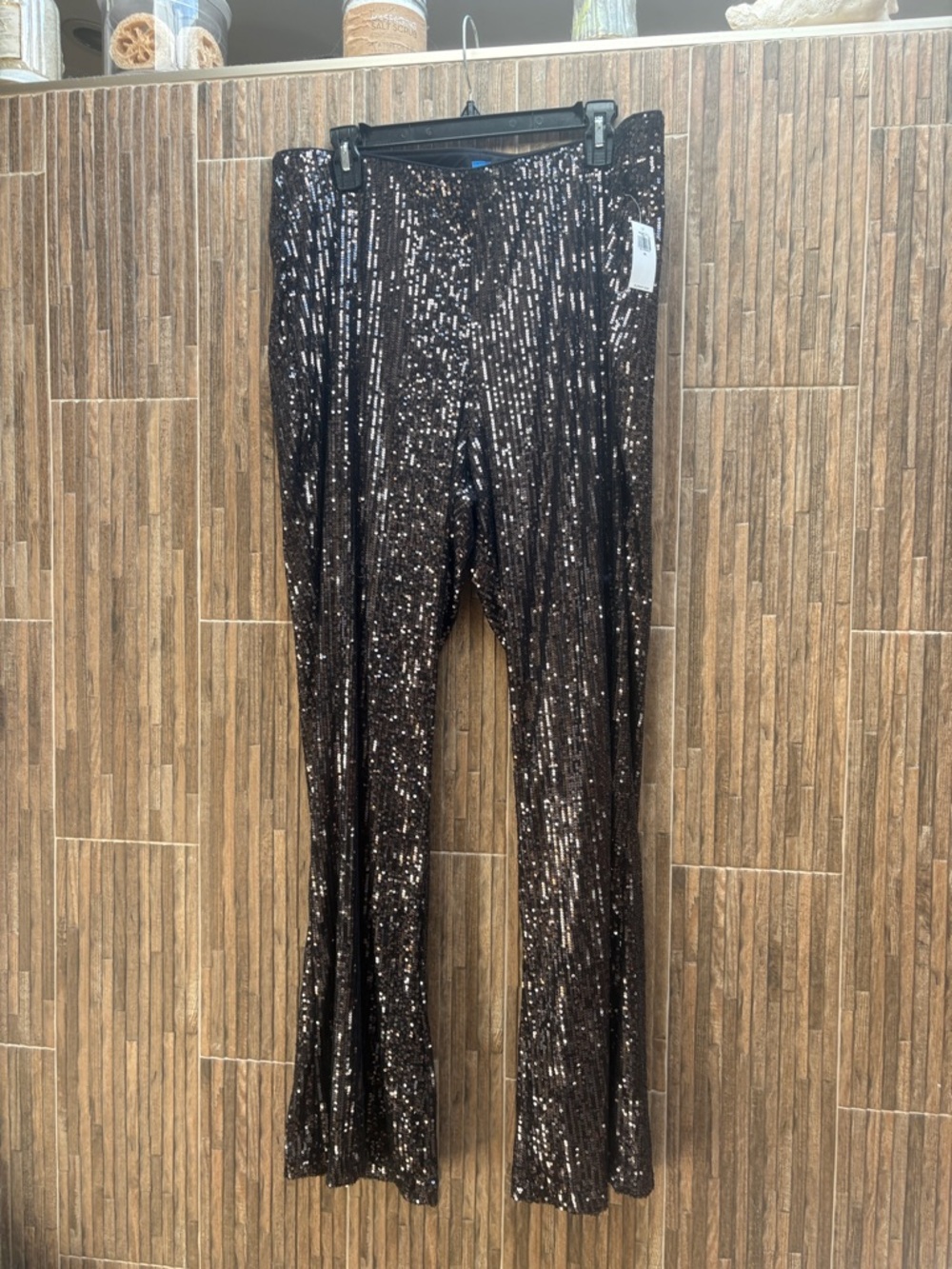 Old Navy Black Sequin Flare Pants